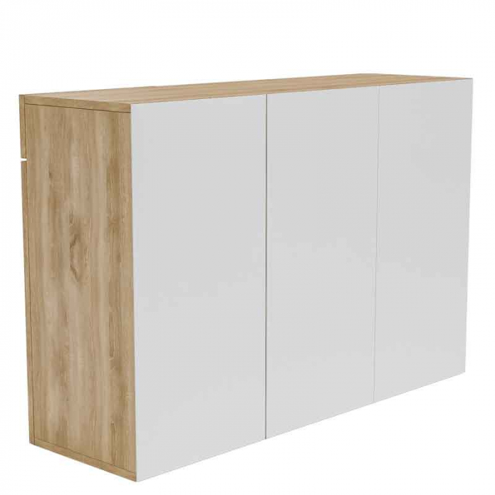 Comoda Lucmi, Pal 18mm, stejar natur ,cu 3 usi si 1 sertar, 120x35x80 cm [5]