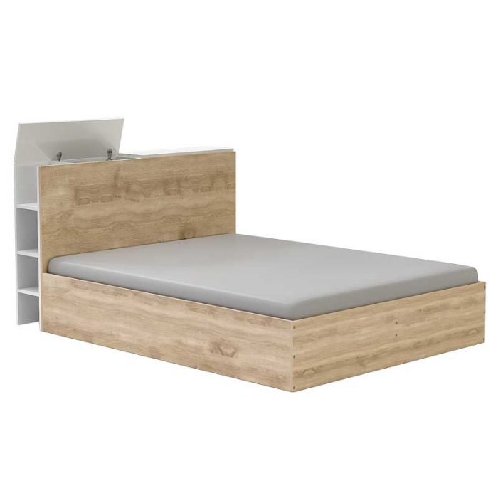 Comoda PAT, Lucmi, Pal 18mm,alb mat ,cu 6 polite, 2 usi si 2 spatii depozitare, 160(L)x25(l)x100(h)cm [6]