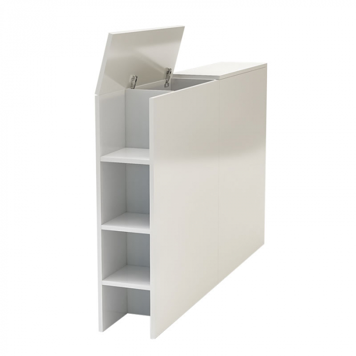 Comoda PAT, Lucmi, Pal 18mm,alb mat ,cu 6 polite, 2 usi si 2 spatii depozitare, 160(L)x25(l)x100(h)cm [5]
