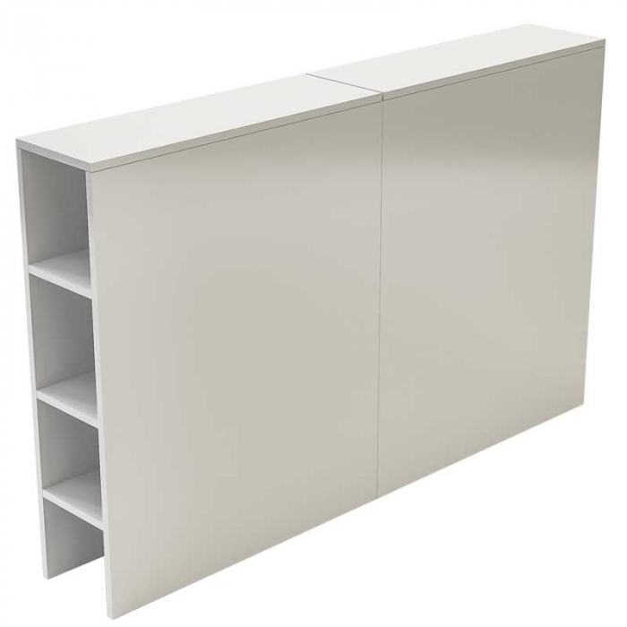 Comoda PAT, Lucmi, Pal 18mm,alb mat ,cu 6 polite, 2 usi si 2 spatii depozitare, 160(L)x25(l)x100(h)cm [2]