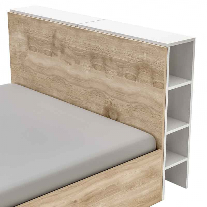 Comoda PAT, Lucmi, Pal 18mm,alb mat ,cu 6 polite, 2 usi si 2 spatii depozitare, 160(L)x25(l)x100(h)cm [8]