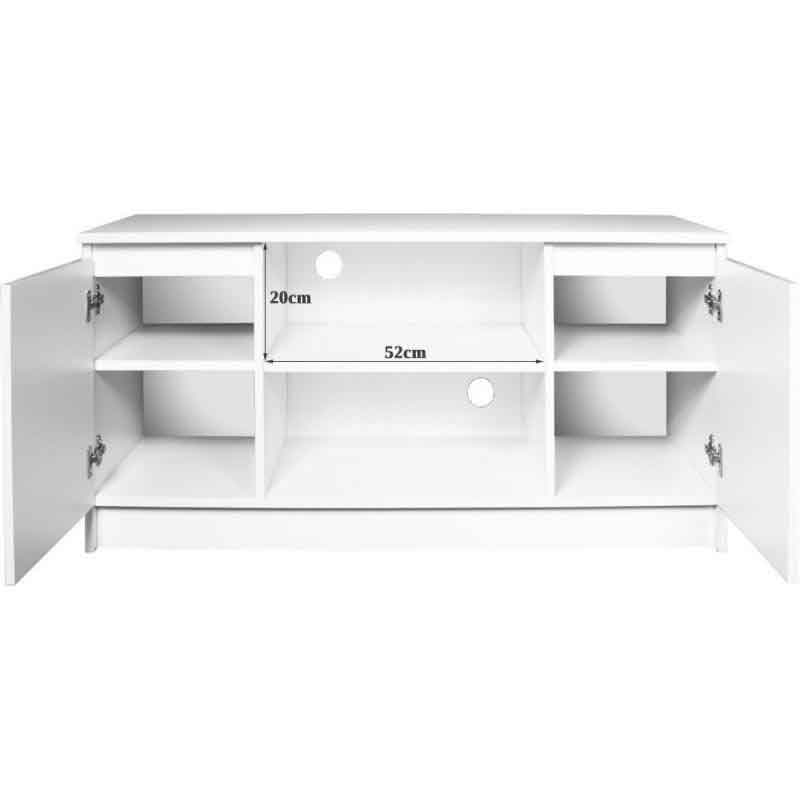 Comoda pentru TV, PAL laminat, 6 rafturi, alb MAT, 120x40x55 cm [4]