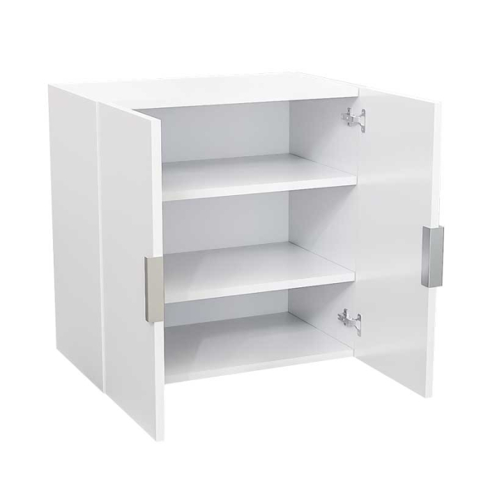Corp bucătărie suspendat Lucmi – Alb Mat, PAL 18 mm, 2 polite, 60 x 35 x 60(h)cm, 2 usi [4]