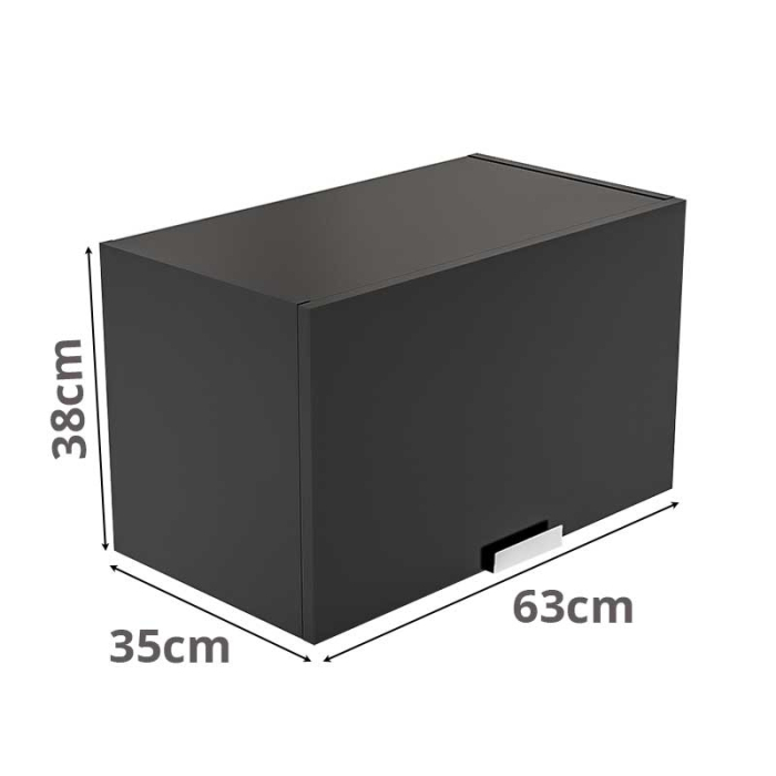 Corp bucătărie suspendat Lucmi – Negru Mat, PAL 18 mm, 63 x 35 x 38(h)cm, usa cu amortizor [4]