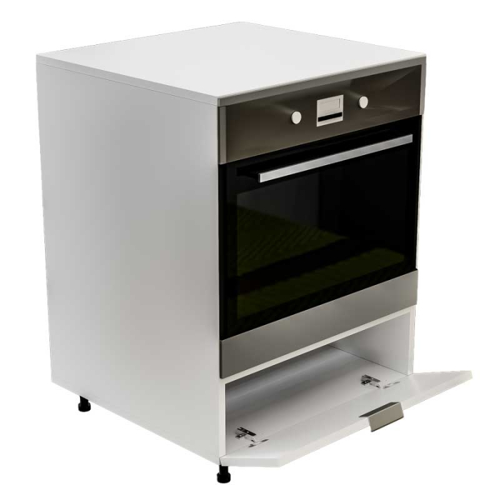 Corp inferior bucătărie pentru cuptor incorporabil, cu spațiu depozitare, 48x63.6x90 cm – Alb Mat, PAL 18 mm, Lucmi [3]