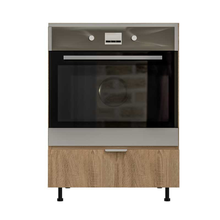 Corp inferior bucătărie pentru cuptor incorporabil, cu spațiu depozitare, 48x63.6x90 cm – Stejar Natur, PAL 18 mm, Lucmi [2]