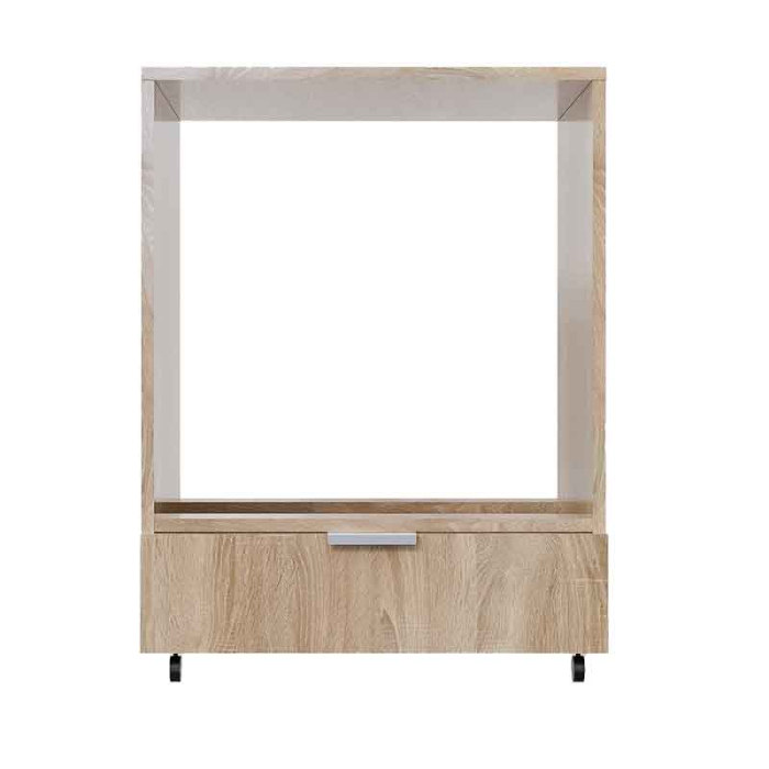 Corp Inferior cu Roți pentru Cuptor Încorporabil Lucmi – Negru Mat, PAL 18 mm, Cant ABS 2 mm, cu Spațiu de Depozitare [7]