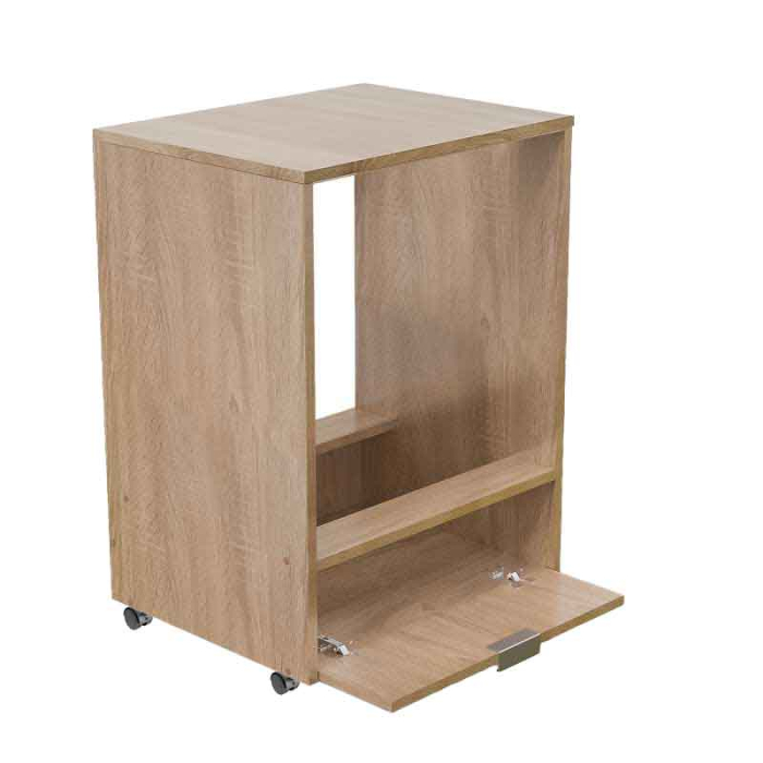 Corp Inferior cu Roți pentru Cuptor Încorporabil Lucmi – Negru Mat, PAL 18 mm, Cant ABS 2 mm, cu Spațiu de Depozitare [2]