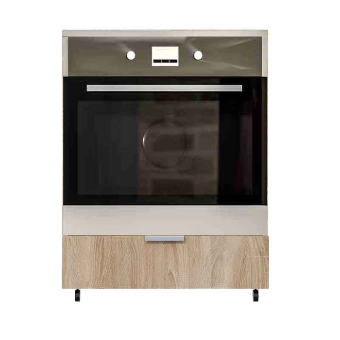 Corp Inferior cu Roți pentru Cuptor Încorporabil Lucmi – Negru Mat, PAL 18 mm, Cant ABS 2 mm, cu Spațiu de Depozitare [6]