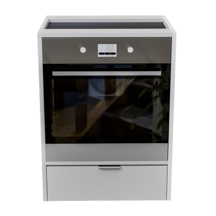 Corp Inferior pentru Cuptor incorporabil, Lucmi, PAL 18mm, Cant ABS 2mm, Alb Mat, cu spatiu depozitare, 48(a) x 63.6( L) x 80(h)cm [9]