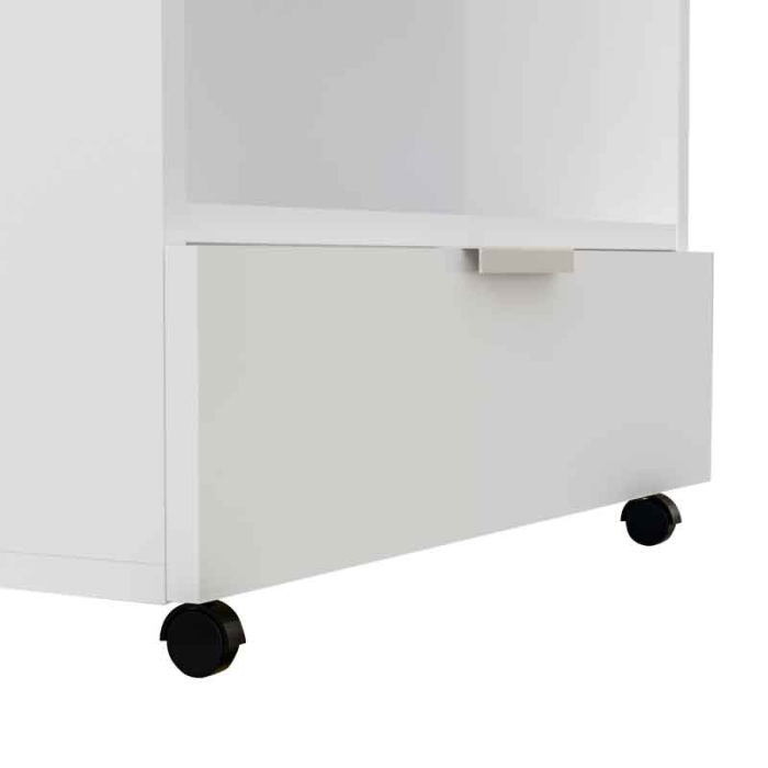 Corp Inferior cu Roți pentru Cuptor Încorporabil Lucmi – Alb Mat, PAL 18 mm, Spațiu de Depozitare, 48 × 63,6 × 87 cm [7]