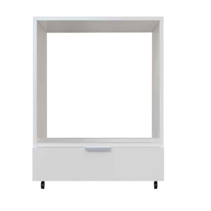 Corp Inferior cu Roți pentru Cuptor Încorporabil Lucmi – Alb Mat, PAL 18 mm, Spațiu de Depozitare, 48 × 63,6 × 87 cm [4]