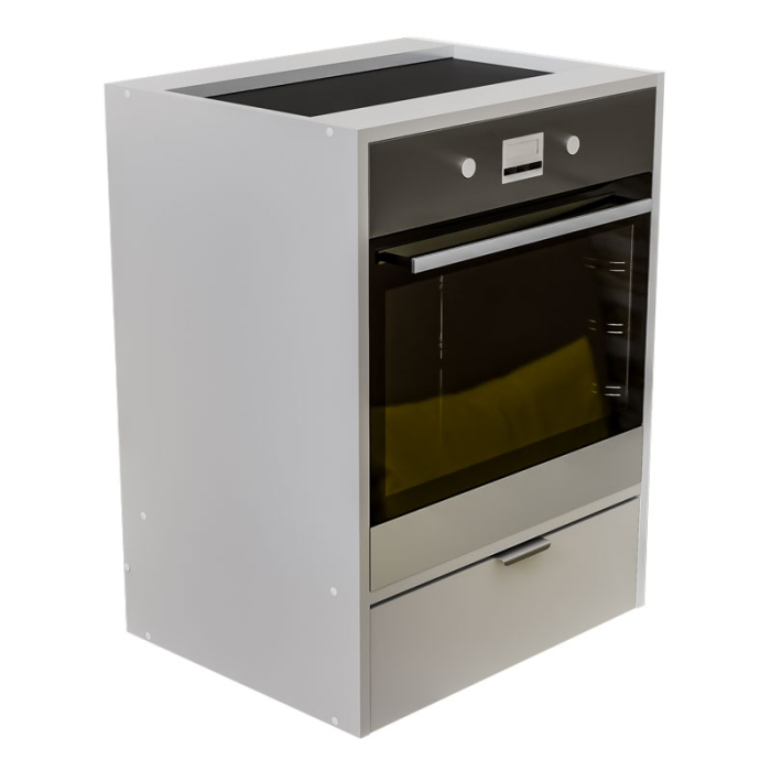 Corp Inferior pentru Cuptor incorporabil, Lucmi, PAL 18mm, Cant ABS 2mm, Alb Mat, cu spatiu depozitare, 48(a) x 63.6( L) x 80(h)cm [1]