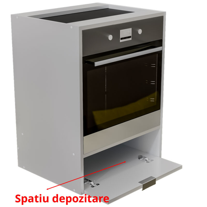 Corp Inferior pentru Cuptor incorporabil, Lucmi, PAL 18mm, Cant ABS 2mm, Alb Mat, cu spatiu depozitare, 48(a) x 63.6( L) x 80(h)cm [7]