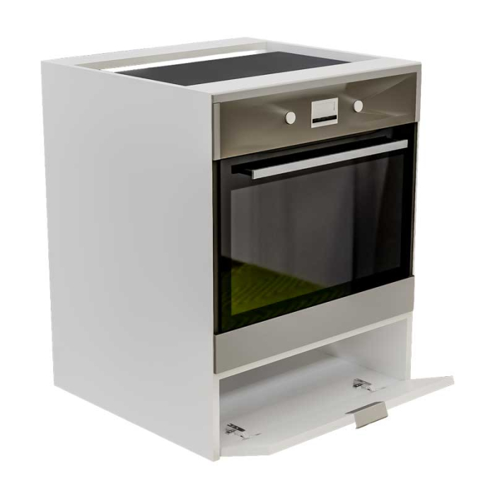 Corp Inferior pentru Cuptor incorporabil, Lucmi, PAL 18mm, Cant ABS 2mm, Alb Mat, cu spatiu depozitare, 48(a) x 63.6( L) x 80(h)cm [3]