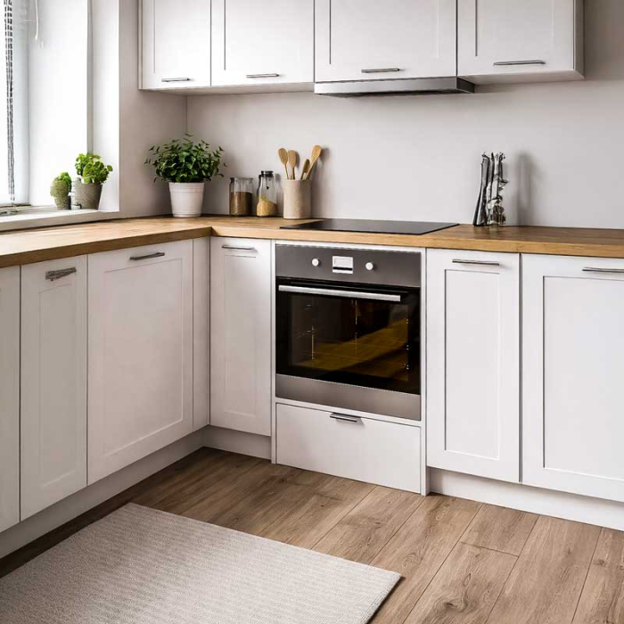 Corp Inferior pentru Cuptor incorporabil, Lucmi, PAL 18mm, Cant ABS 2mm, Alb Mat, cu spatiu depozitare, 48(a) x 63.6( L) x 80(h)cm [4]