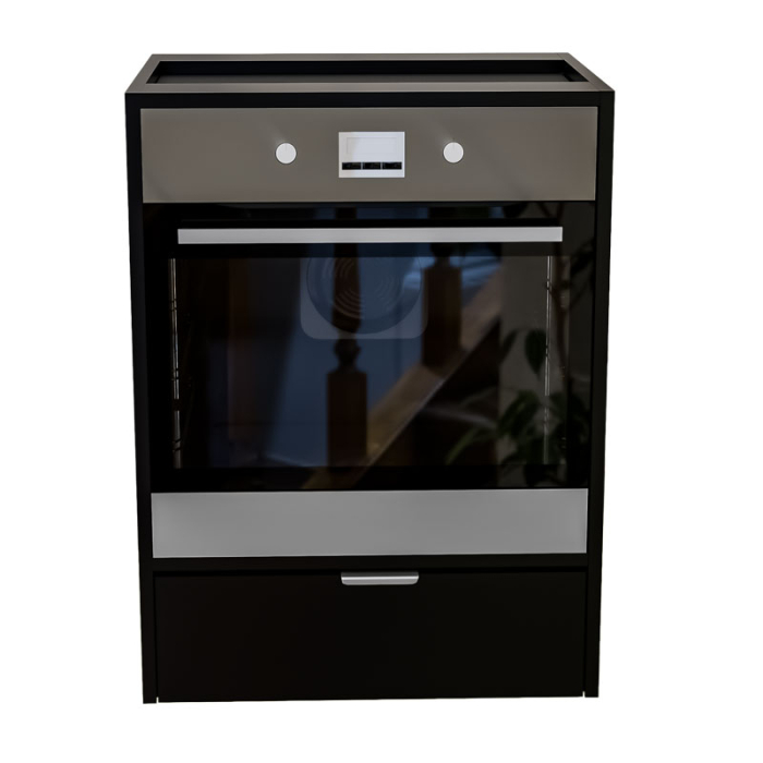 Corp Inferior pentru Cuptor incorporabil, Lucmi, PAL 18mm, Cant ABS 2mm, Negru Mat, cu spatiu depozitare, 48(a) x 63.6( L) x 80(h)cm [8]