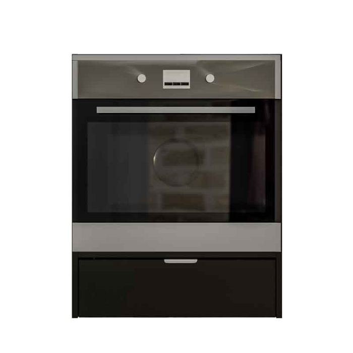 Corp Inferior pentru Cuptor incorporabil, Lucmi, PAL 18mm, Cant ABS 2mm, Negru Mat, cu spatiu depozitare, 48(a) x 63.6( L) x 80(h)cm [2]