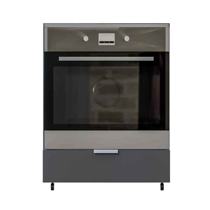 Corp Inferior cu Roți pentru Cuptor Încorporabil Lucmi – Negru Mat, PAL 18 mm, Cant ABS 2 mm, cu Spațiu de Depozitare [7]