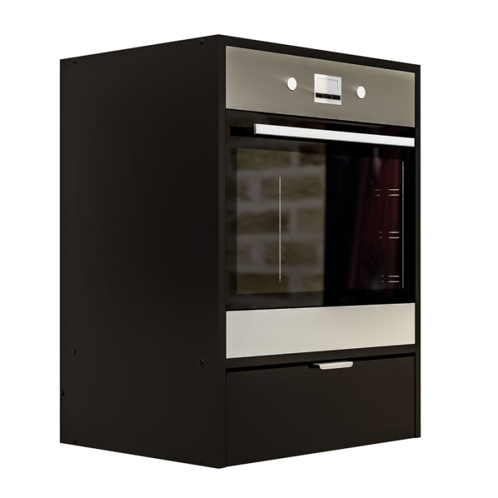 Corp Inferior pentru Cuptor incorporabil, Lucmi, PAL 18mm, Cant ABS 2mm, Negru Mat, cu spatiu depozitare, 48(a) x 63.6( L) x 80(h)cm [4]