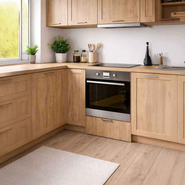 Corp Inferior pentru Cuptor incorporabil, Lucmi, PAL 18mm, Cant ABS 2mm, Stejar Natur, cu spatiu depozitare, 48(a) x 63.6( L) x 80(h)cm [7]