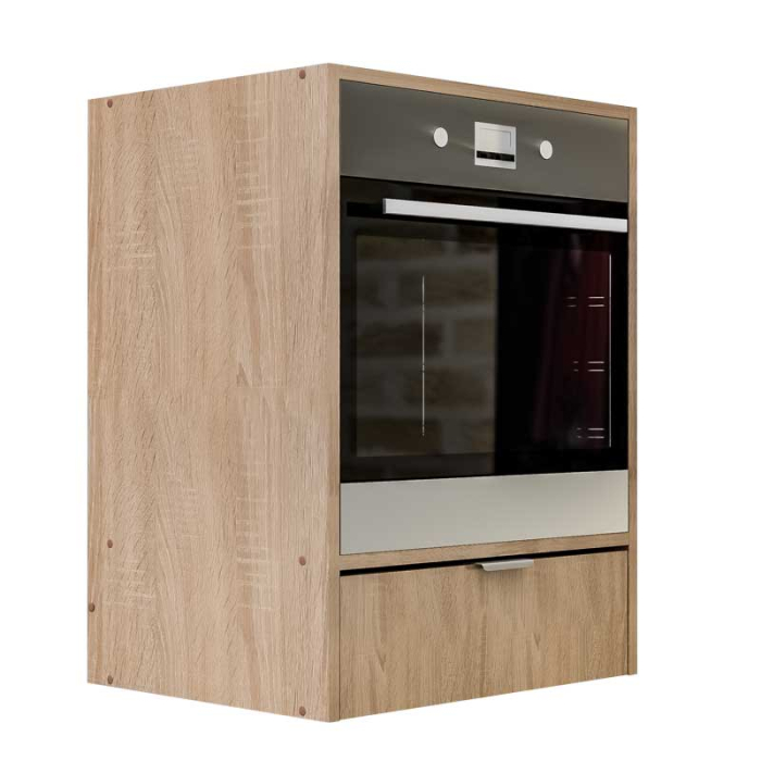 Corp Inferior pentru Cuptor incorporabil, Lucmi, PAL 18mm, Cant ABS 2mm, Stejar Natur, cu spatiu depozitare, 48(a) x 63.6( L) x 80(h)cm [4]