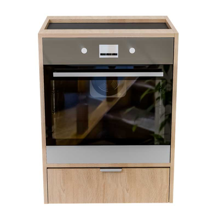 Corp Inferior pentru Cuptor incorporabil, Lucmi, PAL 18mm, Cant ABS 2mm, Stejar Natur, cu spatiu depozitare, 48(a) x 63.6( L) x 80(h)cm [8]