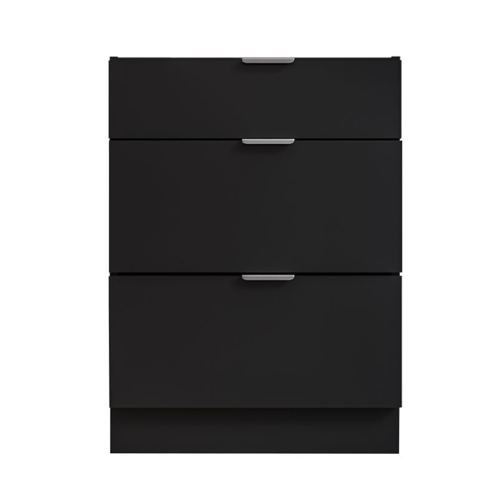 Corp Modular Bucătărie PAL 18 mm, Negru Mat, 3 Sertare, Glisiere Tandem Blum cu Blumotion, Mâner Profil 120 mm [3]
