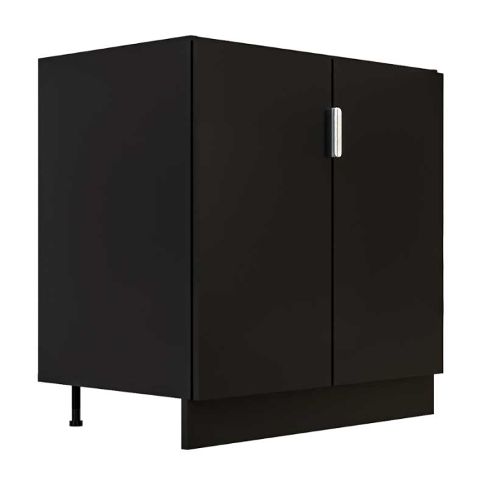 Corp modular de bucătărie – PAL 18 mm, Negru Mat, 2 uși, 1 poliță [6]
