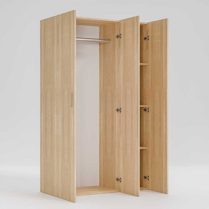 Dressing cu cu 3 usi,Lucmi, PAL melaminat 18mm, Egger Stejar natur, 120 x 50 x 200(h)cm [7]