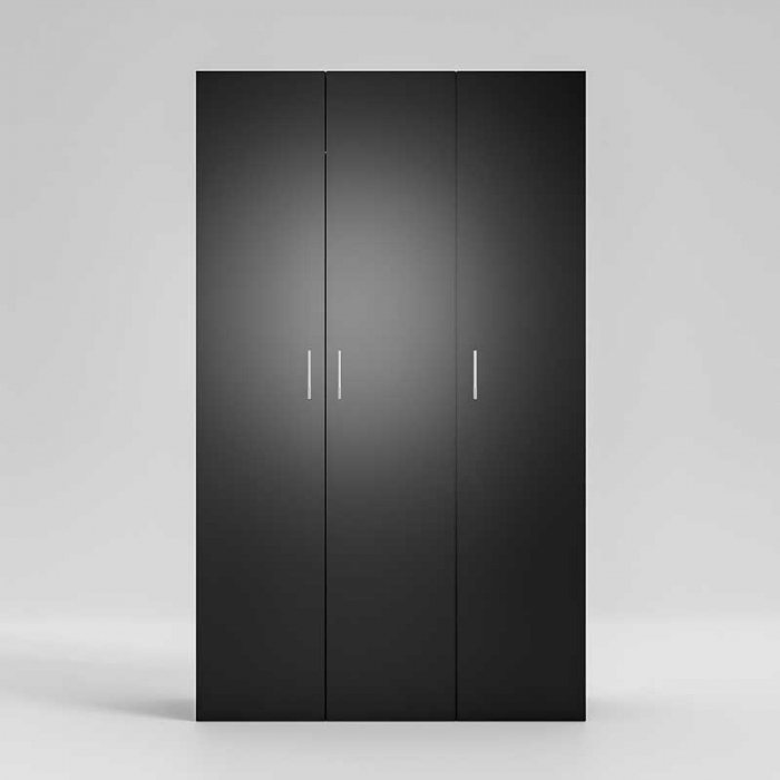 Dressing cu cu 3 usi,Lucmi, PAL melaminat 18mm, Negru, 120 x 50 x 200(h)cm [2]