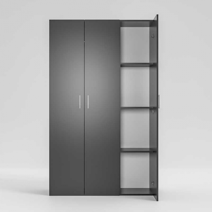 Dressing cu cu 3 usi,Lucmi, PAL melaminat 18mm, Negru, 120 x 50 x 200(h)cm [4]