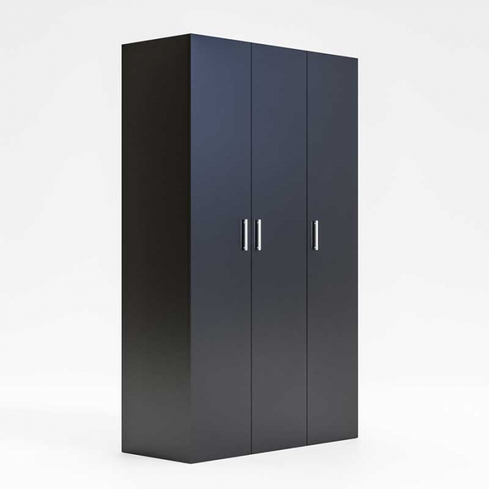 Dressing cu cu 3 usi,Lucmi, PAL melaminat 18mm, Negru, 120 x 50 x 200(h)cm [3]