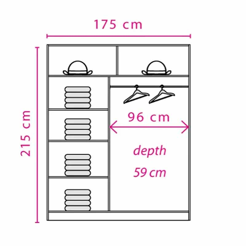 Dressing cu usi glisante LUCMI  sonoma, 175cm [4]