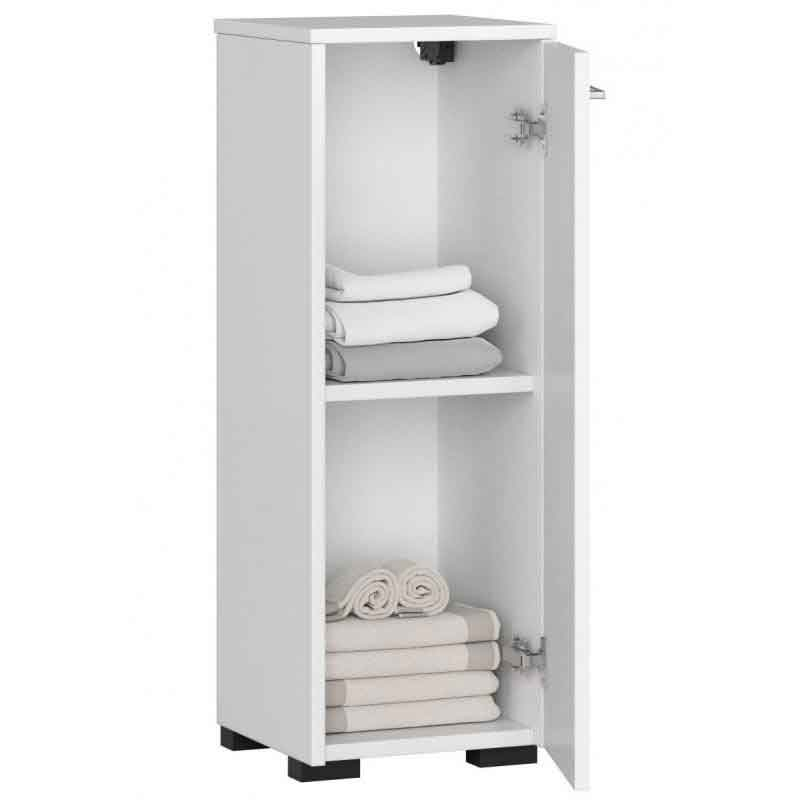 Dulap baie, PAL laminat, 2 rafturi, alb MAT, 30x30x82 cm [2]