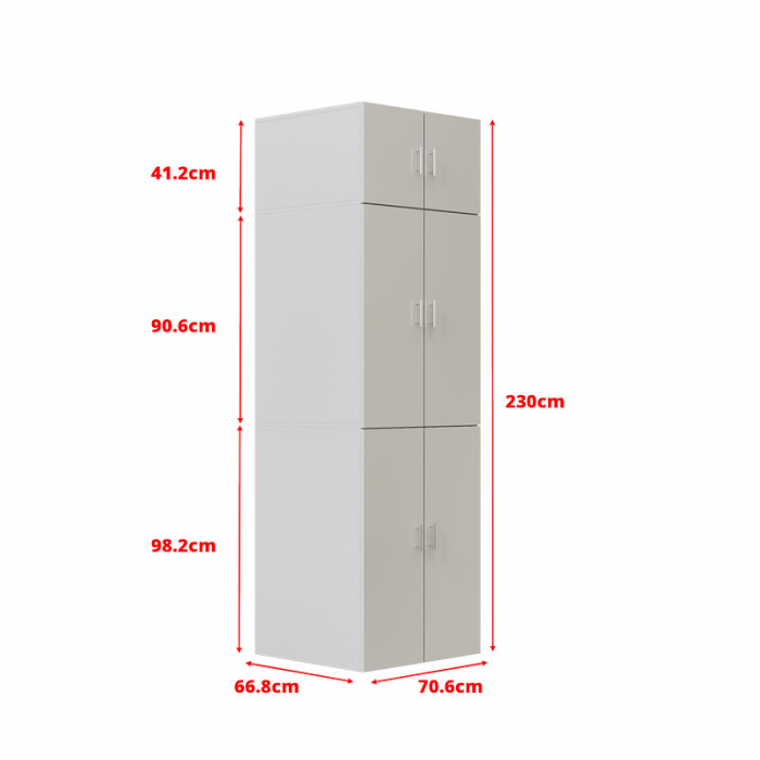 Dulap depozitare Detergent, Pal 18mm, alb mat, Cant abs 2mm, 2 usi, 70.6 x 66.8 x 41.2(h)cm [9]