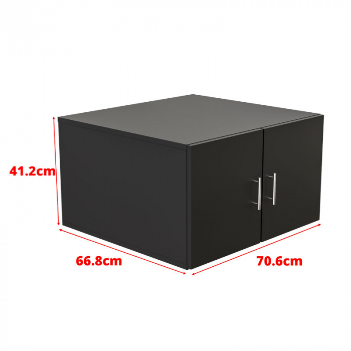 Dulap depozitare Detergent, Pal 18mm, negru mat, Cant abs 2mm, 2 usi, 70.6 x 66.8 x 41.2(h)cm [4]