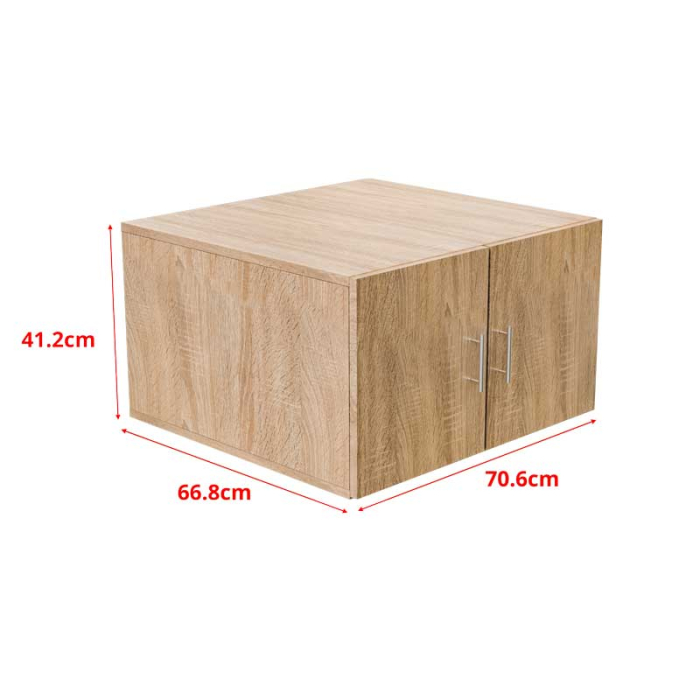 Dulap depozitare Detergent, Pal 18mm, Stejar Natur, Cant abs 2mm, 2 usi, 70.6 x 66.8 x 41.2(h)cm [7]