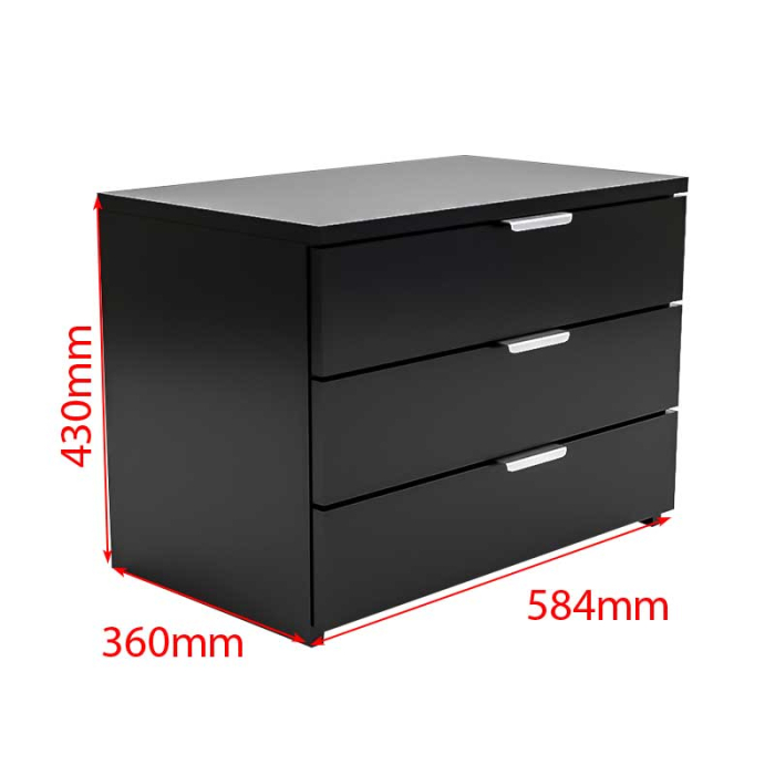 Dulap depozitare incaltaminte, Pantofar, Pal 18mm,Negru Mat , Cant ABS, 3 rafturi, 584 X 360 X 430(h)mm [6]
