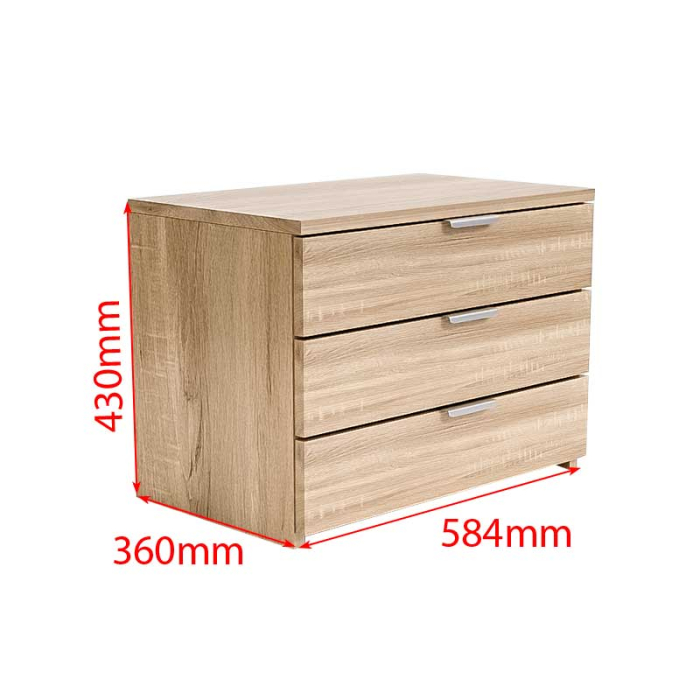 Dulap depozitare incaltaminte, Pantofar, Pal 18mm,Stejar Natur , Cant ABS, 3 rafturi, 584 X 360 X 430(h)mm [3]