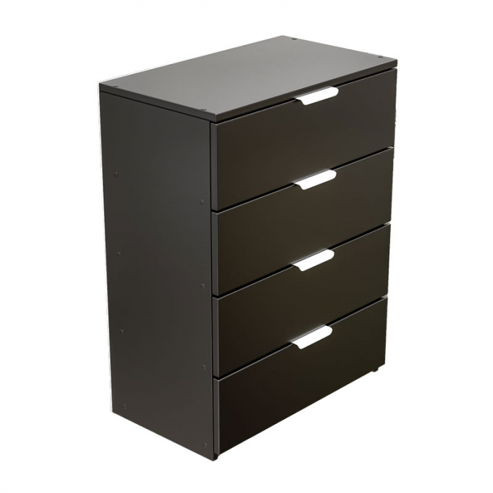 Dulap depozitat incaltaminte, pantofar, PAL 18mm, 4 sertare, Negru, 60x33x80 cm [3]