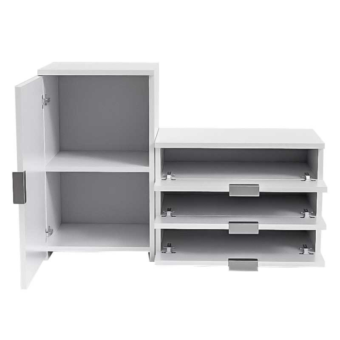 Dulap depozitat incaltaminte, pantofar, PAL18mm, Alb Mat, cant abs, 3 sertare, 2 rafturi, alb, 98.4x360x68/43 cm [5]