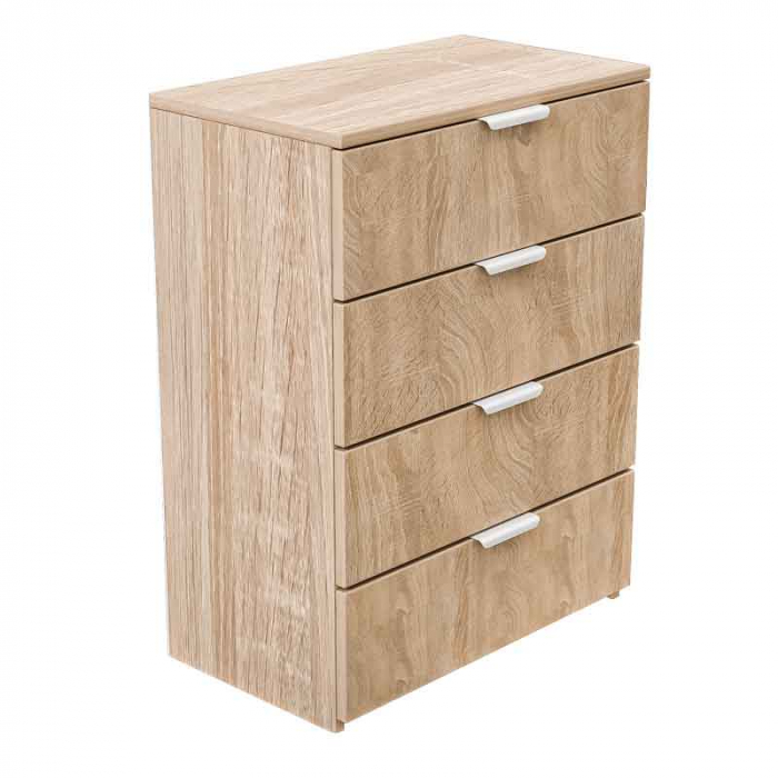 Dulap depozitat incaltaminte, pantofar, PAL laminat 18mm, 4 sertare, stejar natur, 60x33x80 cm [3]