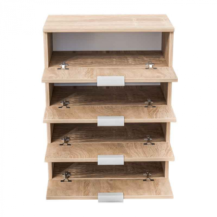 Dulap depozitat incaltaminte, pantofar, PAL laminat 18mm, 4 sertare, stejar natur, 60x33x80 cm [5]