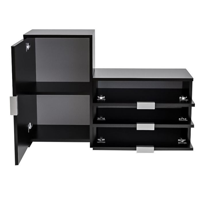 Dulap depozitat incaltaminte, pantofar, PAL18mm, Negru Mat, cant abs, 3 sertare, 2 rafturi, alb, 98.4x360x68/43 cm [5]