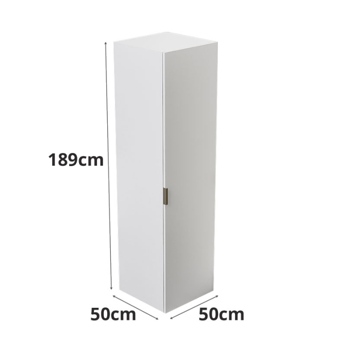 Dulap pentru masă de călcat și produse de curățenie Lucmi, PAL 18 mm, Alb Mat, 50 x 50 x 189 (H) cm [4]