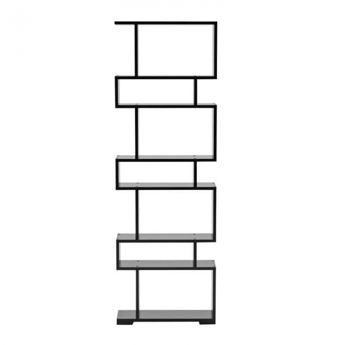 Etajera , Biblioteca, Lucmi, PAL melaminat 18mm, Negru Mat, 7 rafturi , 60x20x181(h) cm [4]