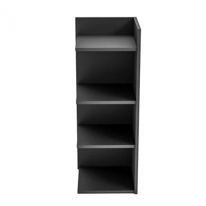 Etajera colt, Lucmi, PAL melaminat 18mm, Negru mat, 4 rafturi , 35x35x100(h) cm [4]