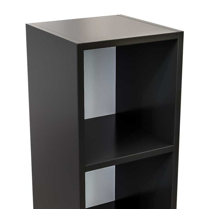 Etajera, Lucmi, PAL melaminat 18mm,Cant ABS 2mm, Negru Mat, 4 rafturi , 30x30x125(h) cm [5]