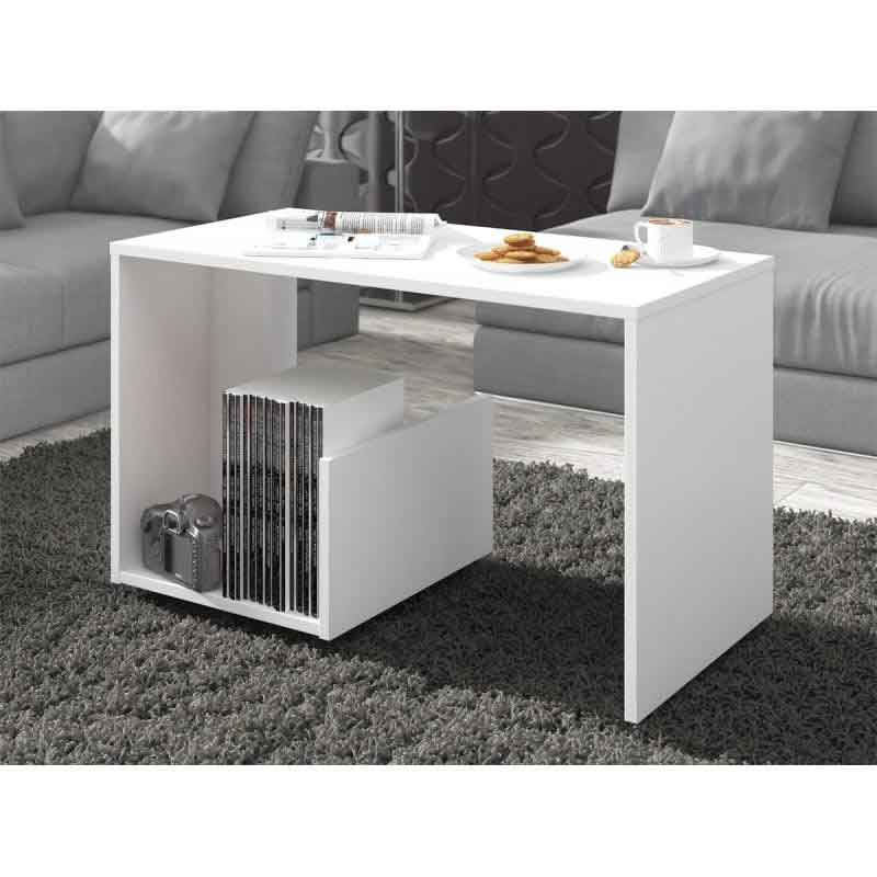 Masa de cafea, pal laminat, alb, 80x40x45 cm [3]